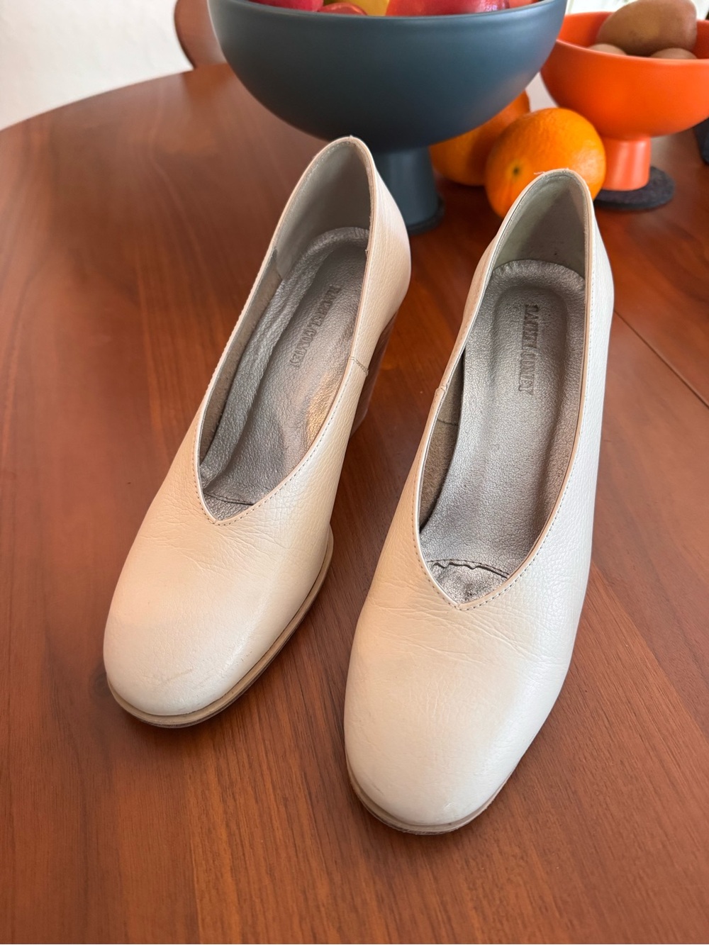Rachel Comey Cream Leather Heels